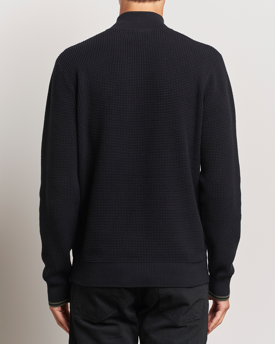 Homme | Pulls Et Tricots | Fred Perry | Waffle Stitch Half Zip Black