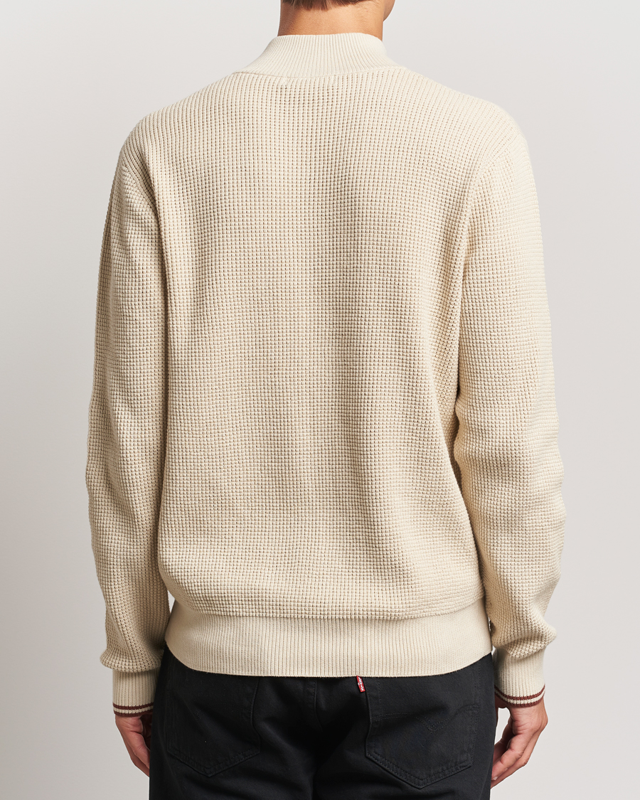 Homme | Pulls Et Tricots | Fred Perry | Waffle Stitch Half Zip Oatmeal