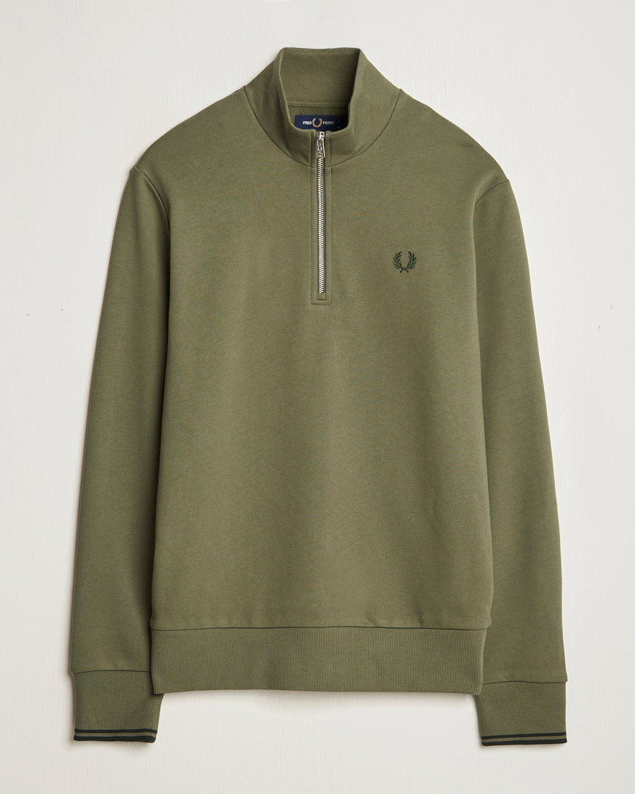 Homme | Pulls Et Tricots | Fred Perry | Half Zip Sweatshirt Laurel Green