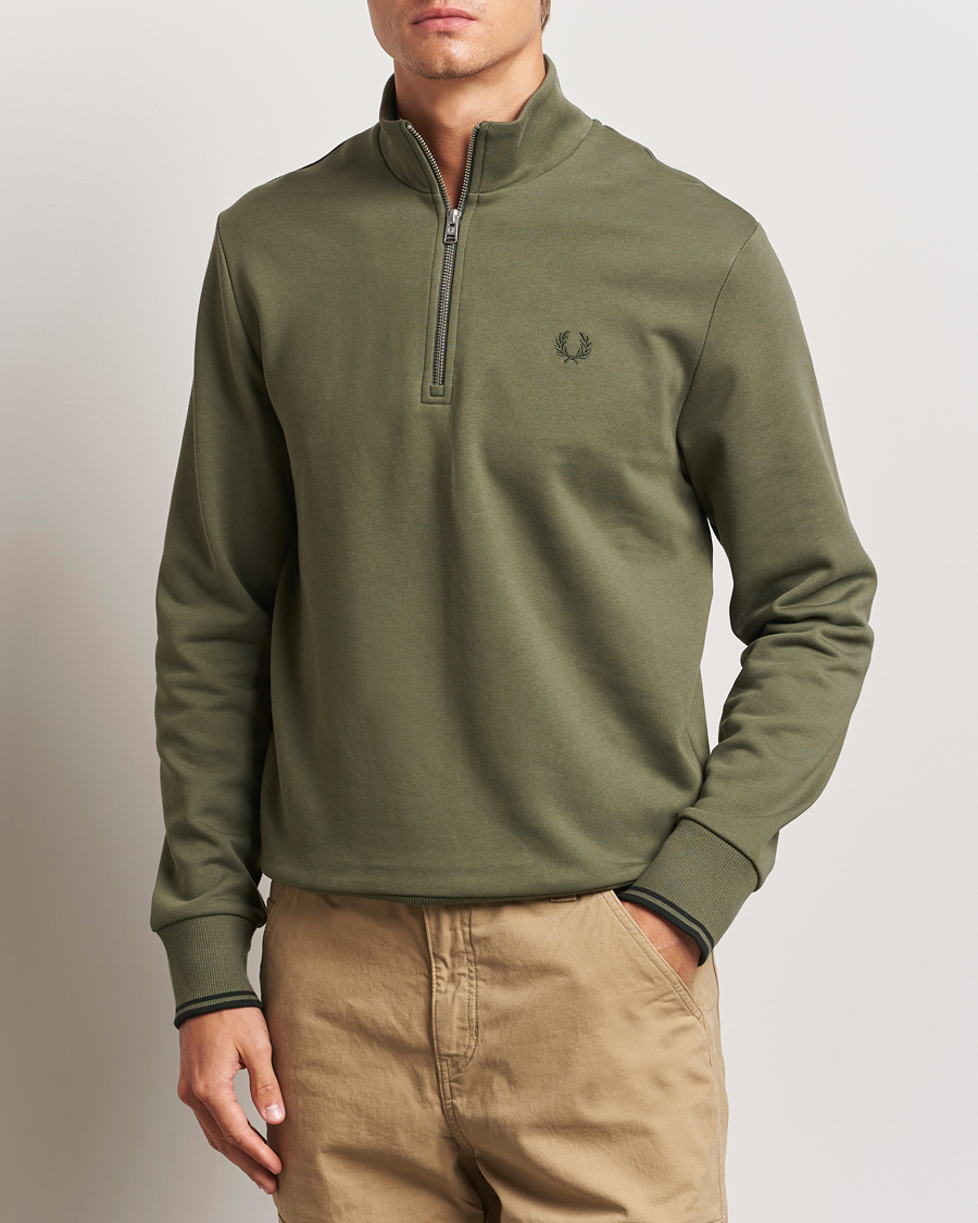 Homme | Pulls Et Tricots | Fred Perry | Half Zip Sweatshirt Laurel Green