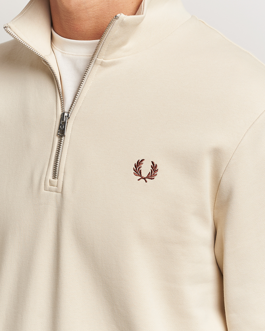 Homme | Pulls Et Tricots | Fred Perry | Half Zip Sweatshirt Oatmeal