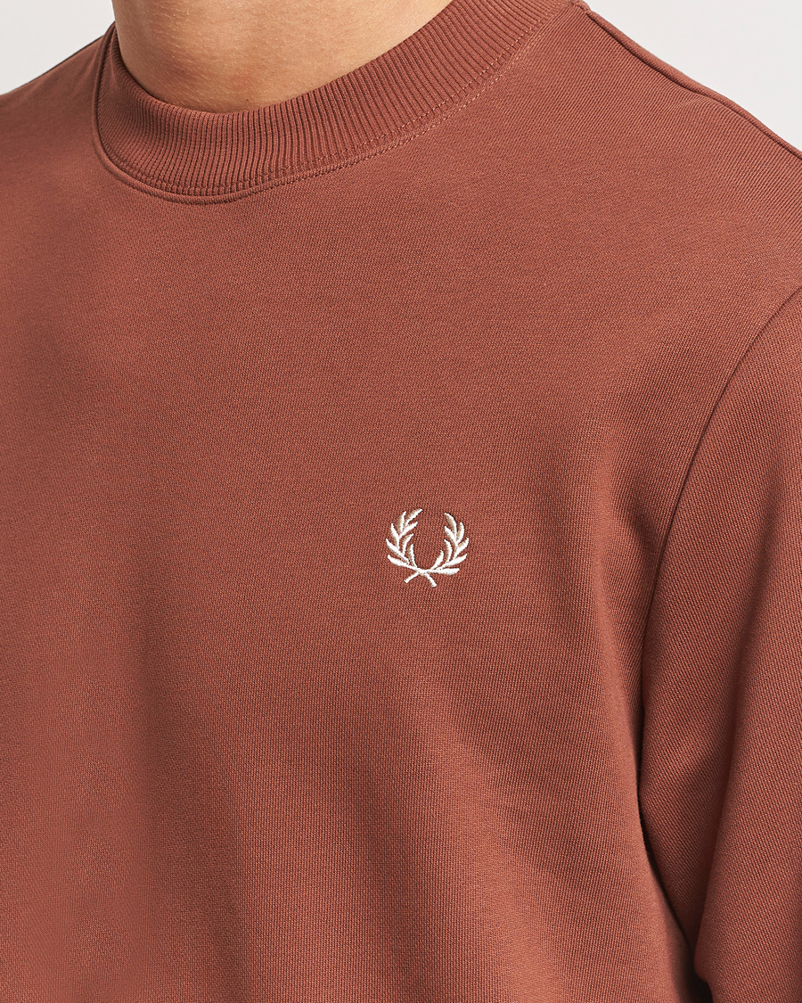 Homme | Pulls Et Tricots | Fred Perry | Crew Neck Sweatshirt Whiskey Brown