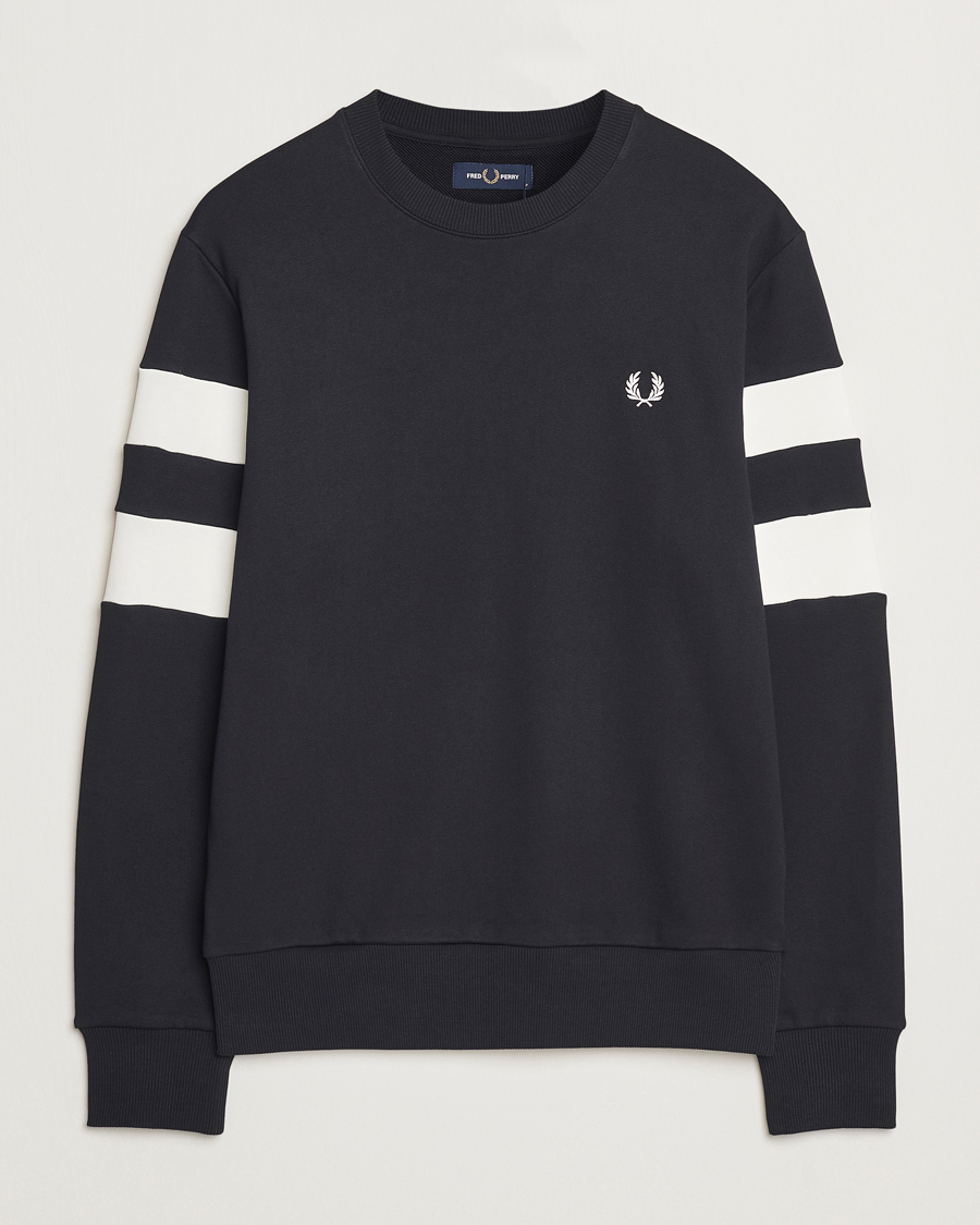 Homme | Pulls Et Tricots | Fred Perry | Tipped Sleeve Crew Neck Sweatshirt Black