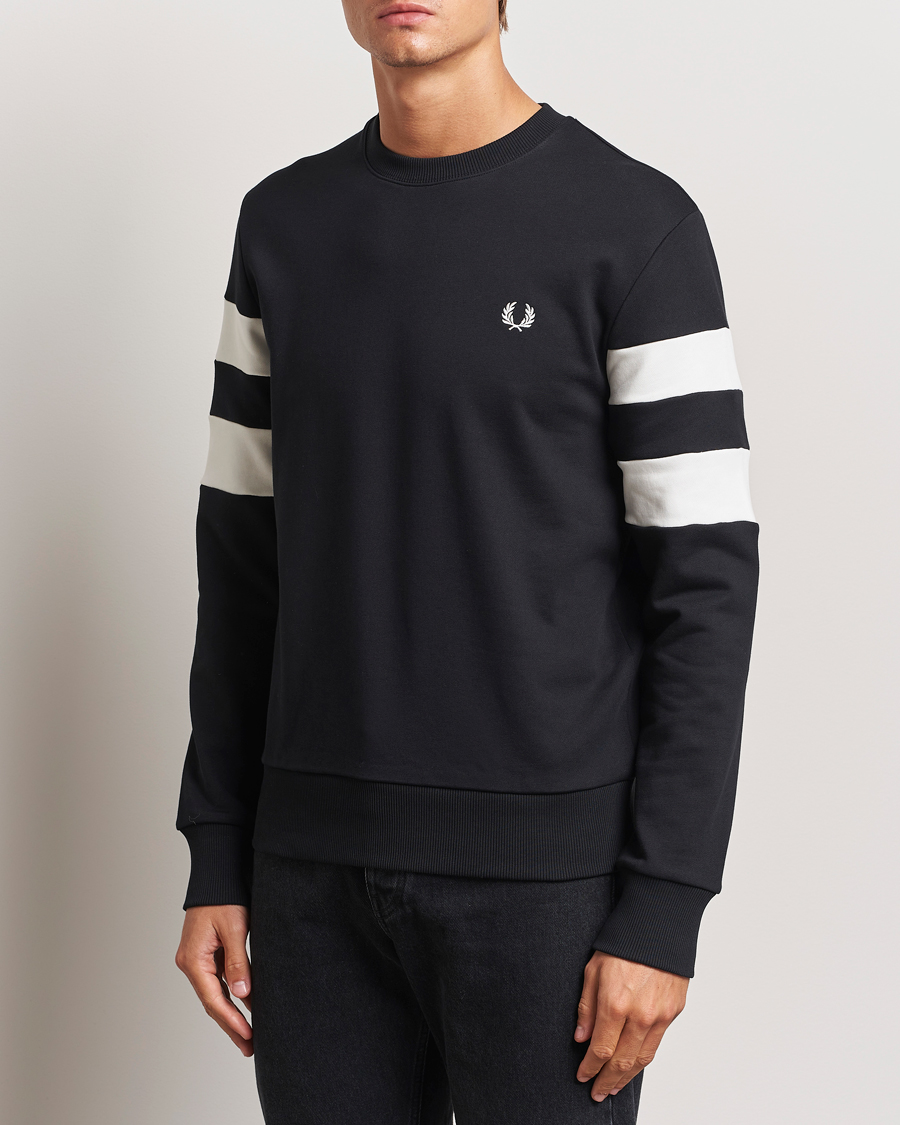 Homme | Pulls Et Tricots | Fred Perry | Tipped Sleeve Crew Neck Sweatshirt Black