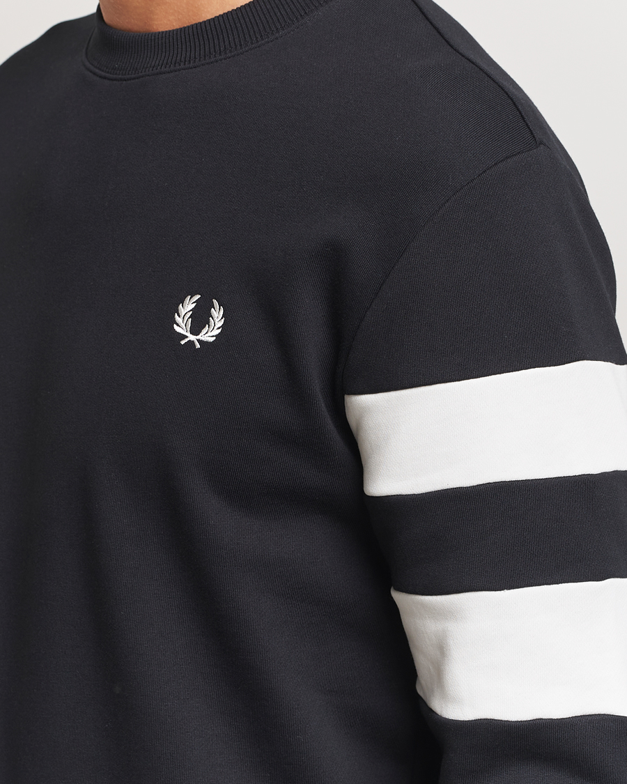 Homme | Pulls Et Tricots | Fred Perry | Tipped Sleeve Crew Neck Sweatshirt Black