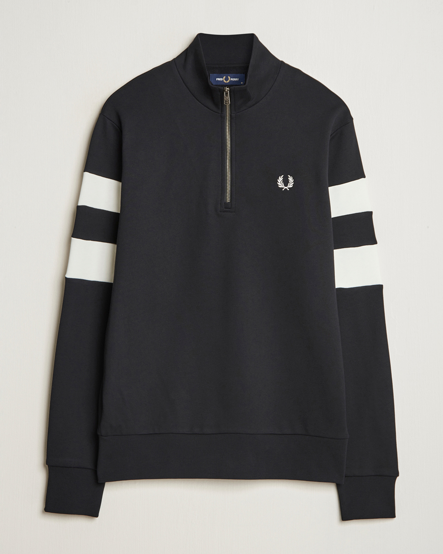 Homme | Pulls Et Tricots | Fred Perry | Tipped Sleeve Half Zip Sweatshirt Black