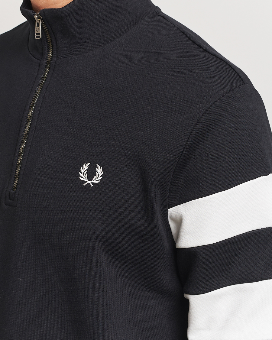 Homme | Pulls Et Tricots | Fred Perry | Tipped Sleeve Half Zip Sweatshirt Black