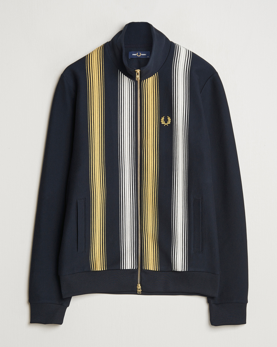 Homme | Pulls Et Tricots | Fred Perry | Ombre Striped Track Jacket Navy