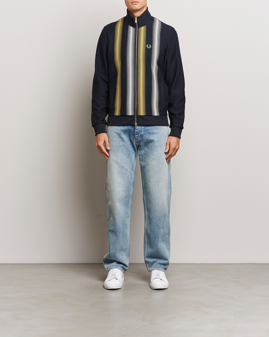 Homme | Pulls Et Tricots | Fred Perry | Ombre Striped Track Jacket Navy