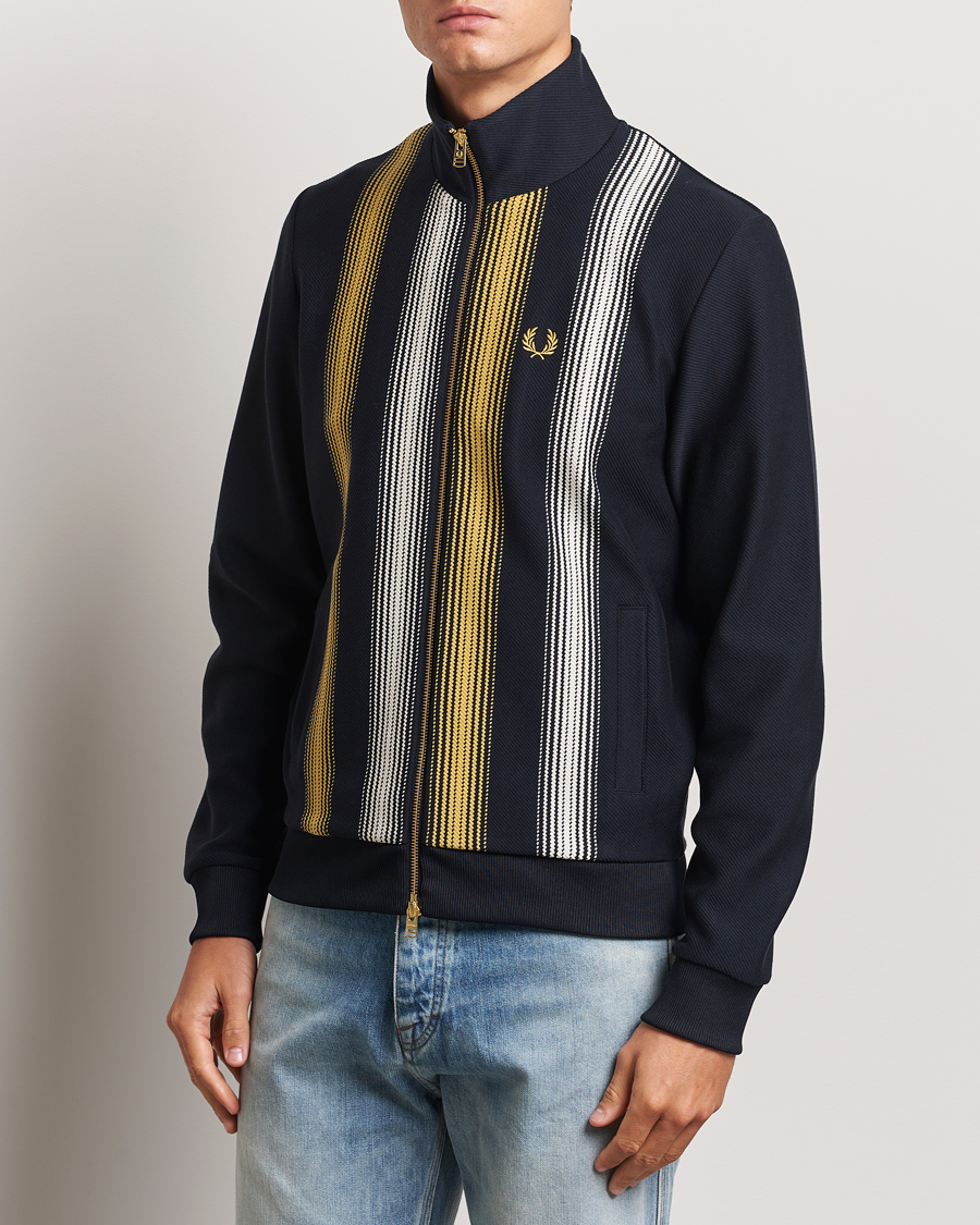 Homme | Pulls Et Tricots | Fred Perry | Ombre Striped Track Jacket Navy