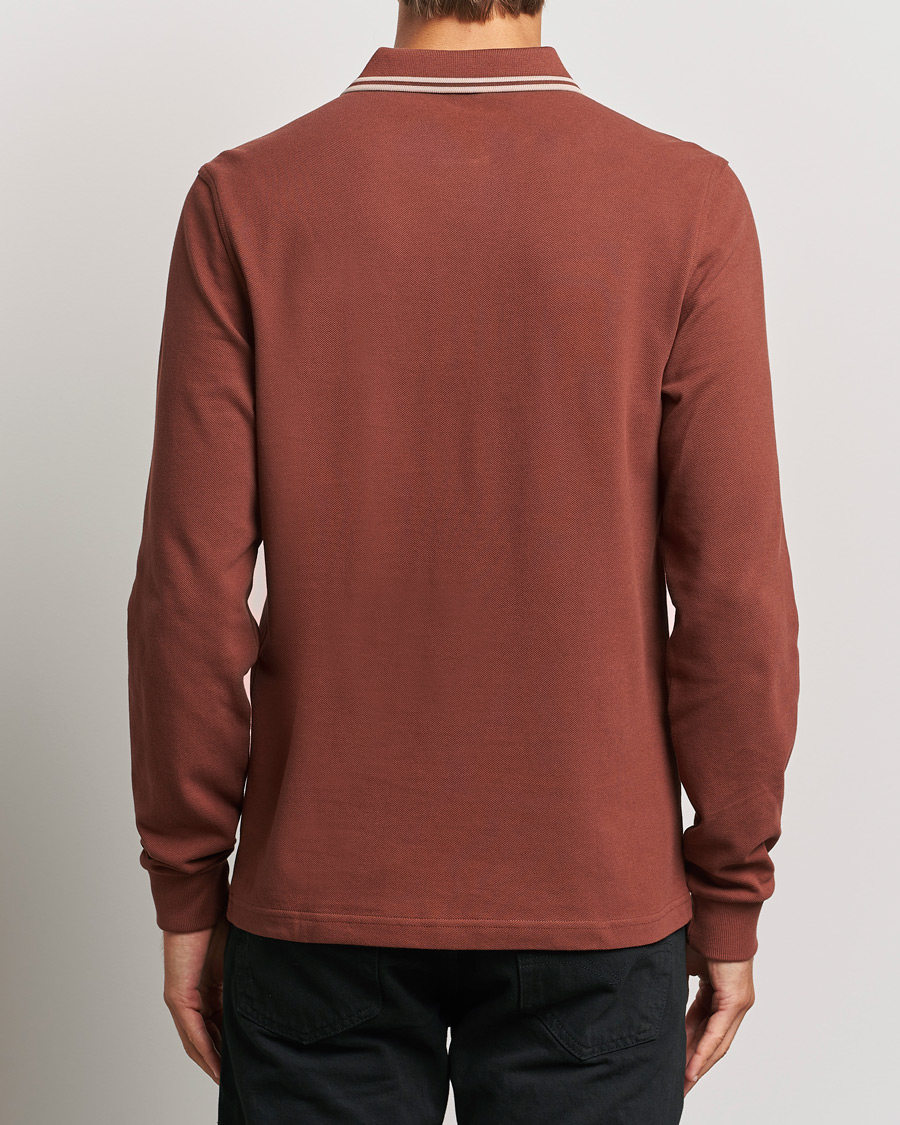 Homme | Pulls Et Tricots | Fred Perry | Twin Tipped Long Sleeve Polo Shirt Whiskey Brown