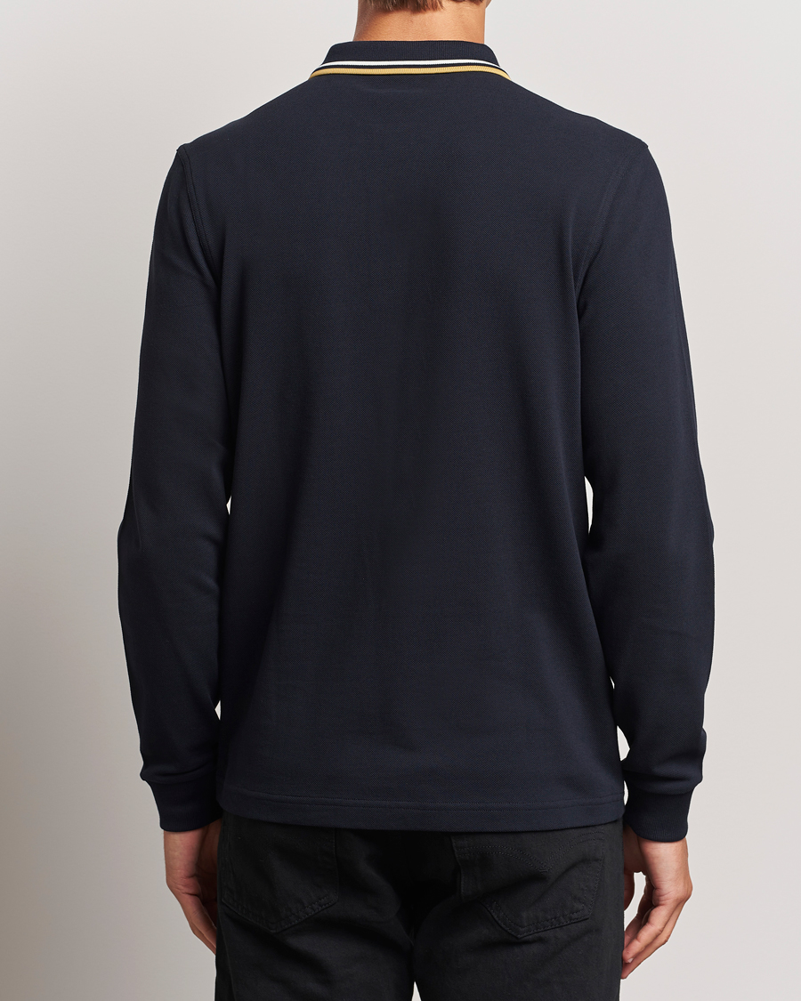 Homme | Pulls Et Tricots | Fred Perry | Twin Tipped Long Sleeve Polo Shirt Navy