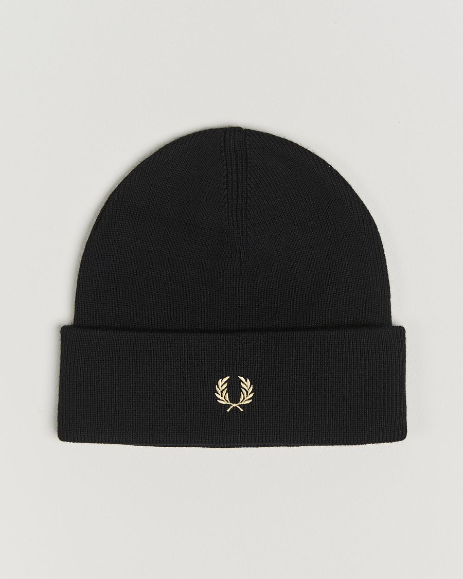 Homme | Fred Perry Merino Wool Beanie Black | Fred Perry | Merino Wool Beanie Black