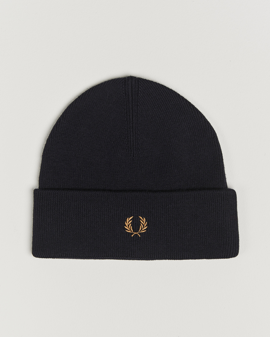 Homme | Fred Perry Merino Wool Beanie Navy | Fred Perry | Merino Wool Beanie Navy