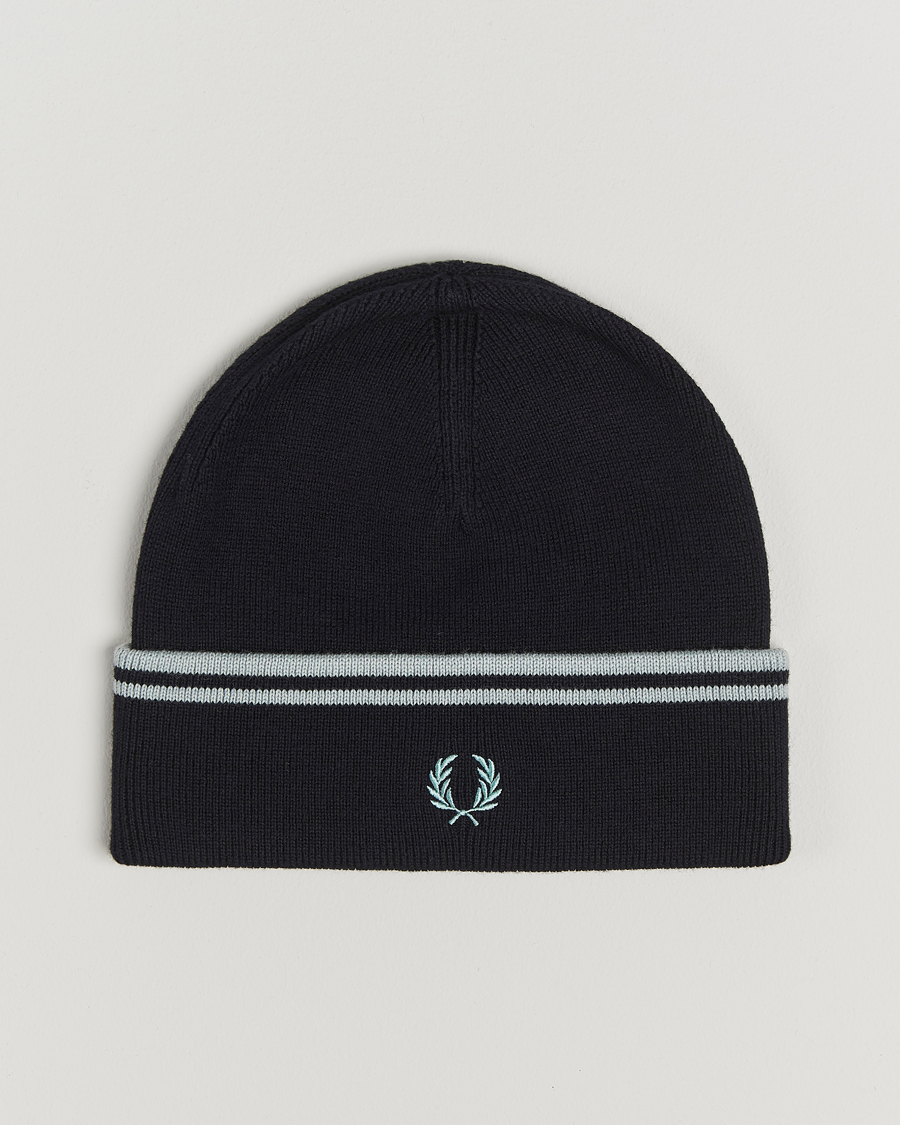 Homme | Fred Perry Twin Tipped Merino Beanie Navy | Fred Perry | Twin Tipped Merino Beanie Navy