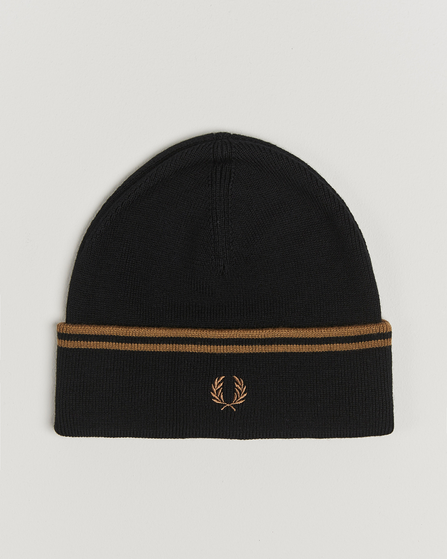 Homme | Fred Perry Twin Tipped Merino Beanie Black | Fred Perry | Twin Tipped Merino Beanie Black