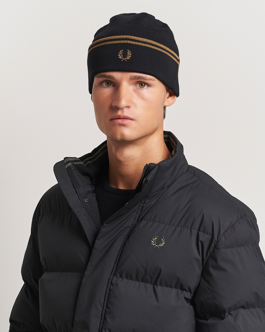 Homme | Fred Perry Twin Tipped Merino Beanie Black | Fred Perry | Twin Tipped Merino Beanie Black