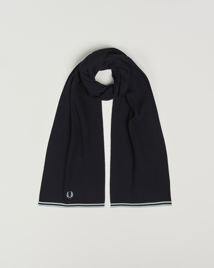 Homme | Fred Perry Twin Tipped Merino Wool Scarf Navy | Fred Perry | Twin Tipped Merino Wool Scarf Navy