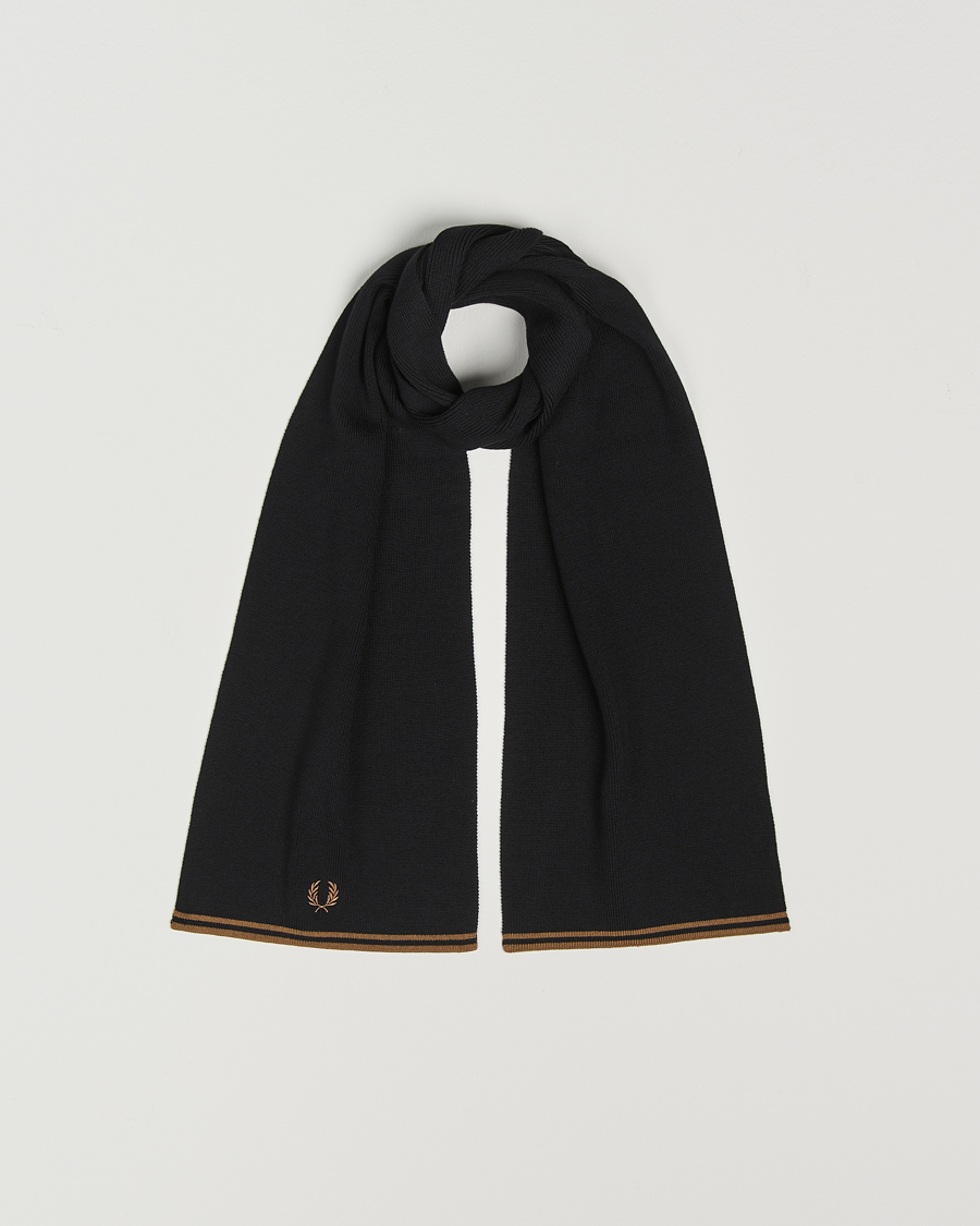 Homme | Fred Perry Twin Tipped Merino Wool Scarf Black | Fred Perry | Twin Tipped Merino Wool Scarf Black