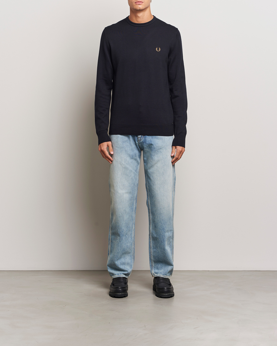 Homme | Pulls Et Tricots | Fred Perry | Classic Crew Neck Jumper Navy