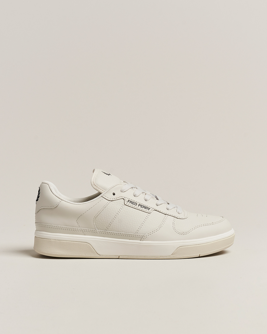 Homme | Fred Perry B300 Textured Leather Sneaker White | Fred Perry | B300 Textured Leather Sneaker White