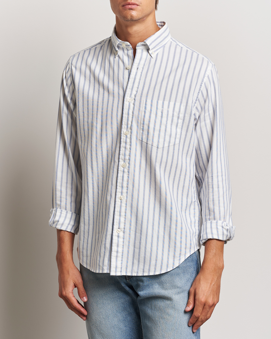 Homme | Chemises | GANT | Archive Oxford Stripe Shirt Egg Shell