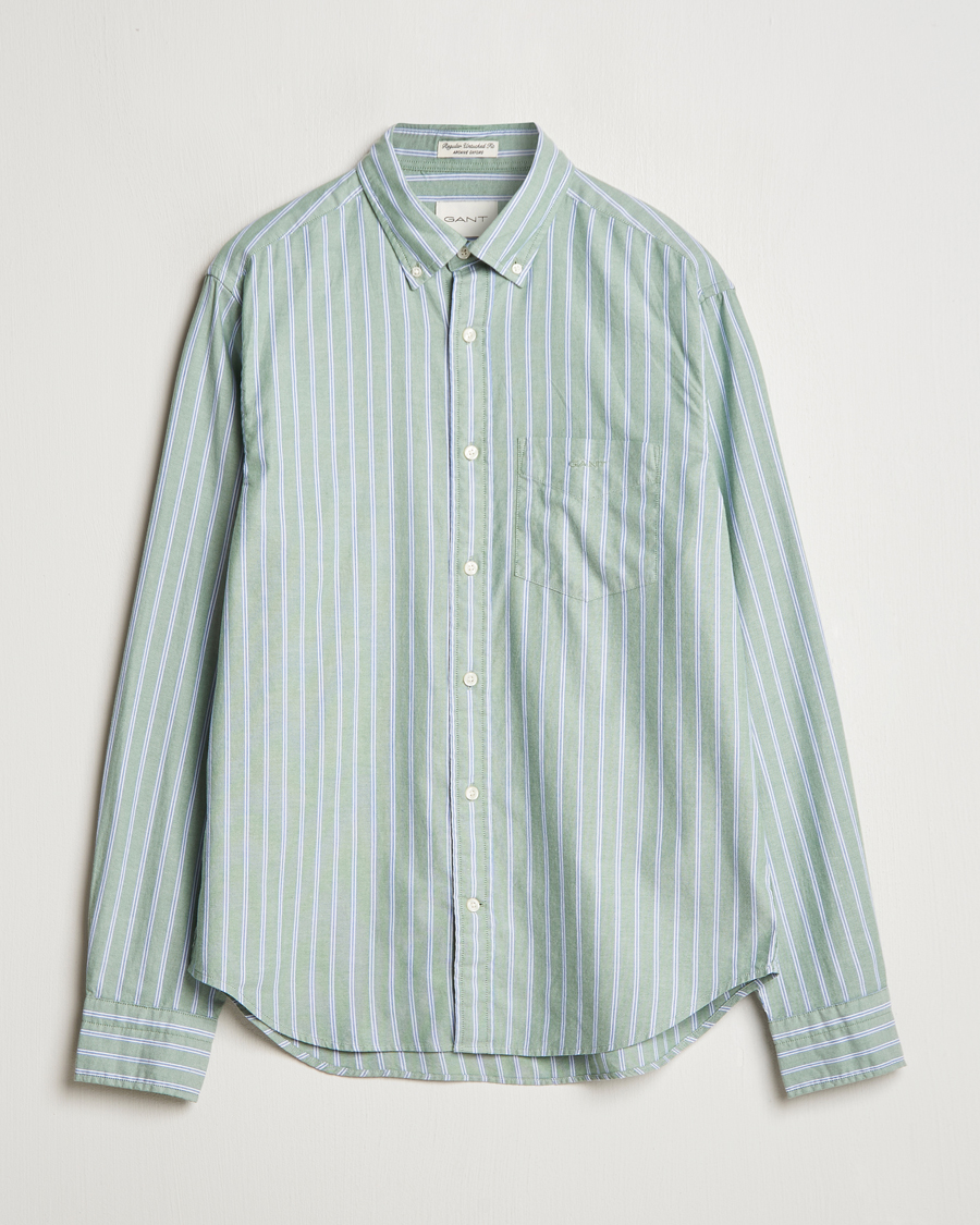 Homme | Chemises | GANT | Archive Oxford Stripe Shirt Dry Forest