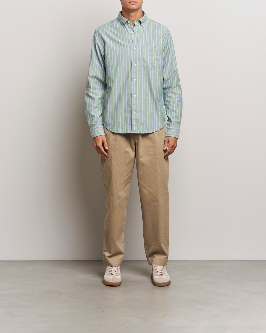 Homme | Chemises | GANT | Archive Oxford Stripe Shirt Dry Forest