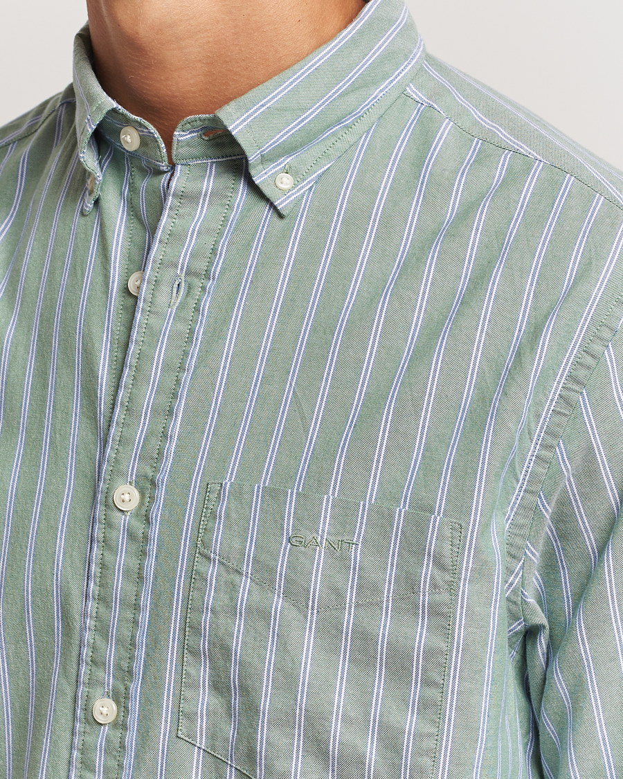 Homme | Chemises | GANT | Archive Oxford Stripe Shirt Dry Forest
