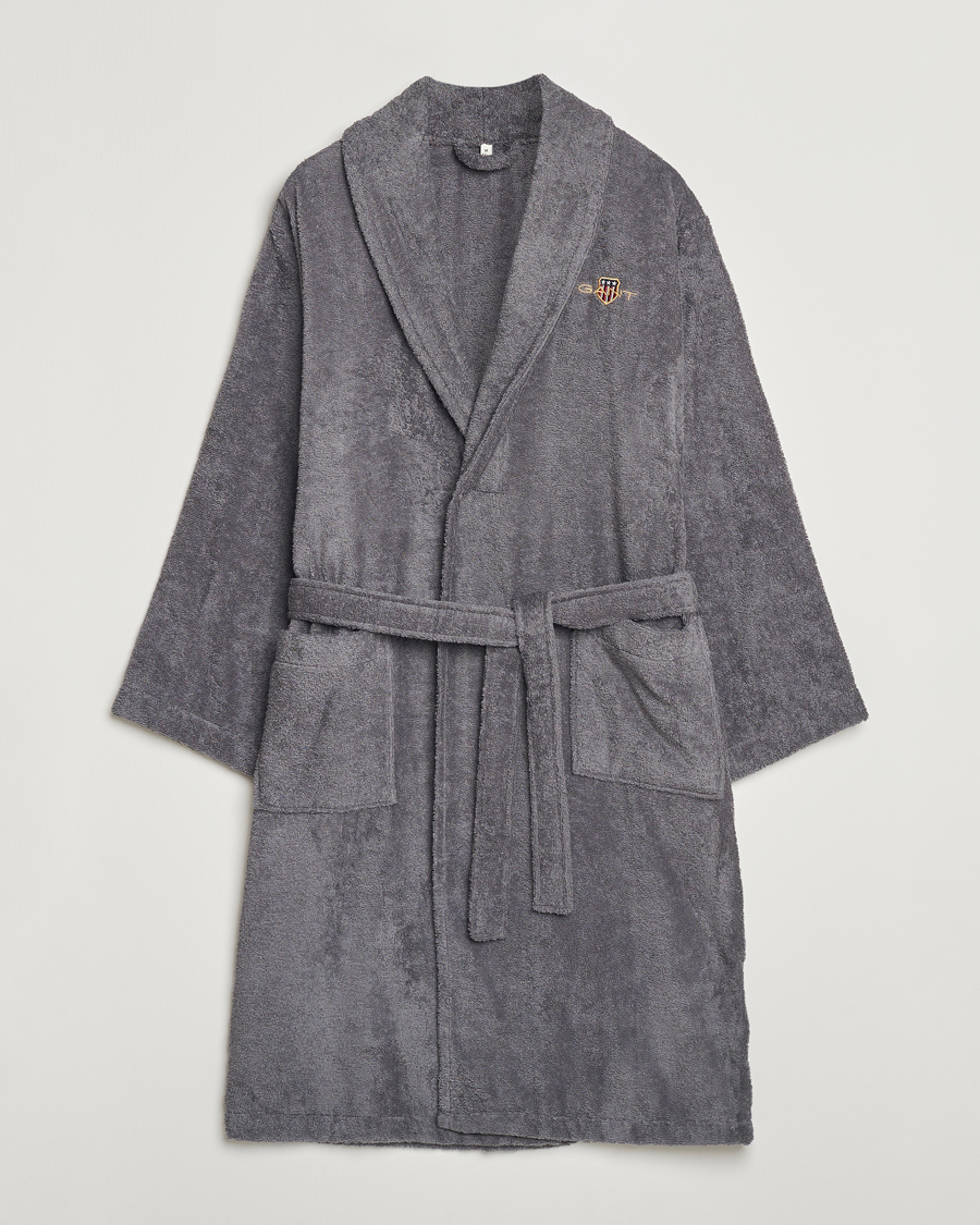 Homme | GANT Archive Shield Terry Robe Anchor Grey | Gant | Archive Shield Terry Robe Anchor Grey