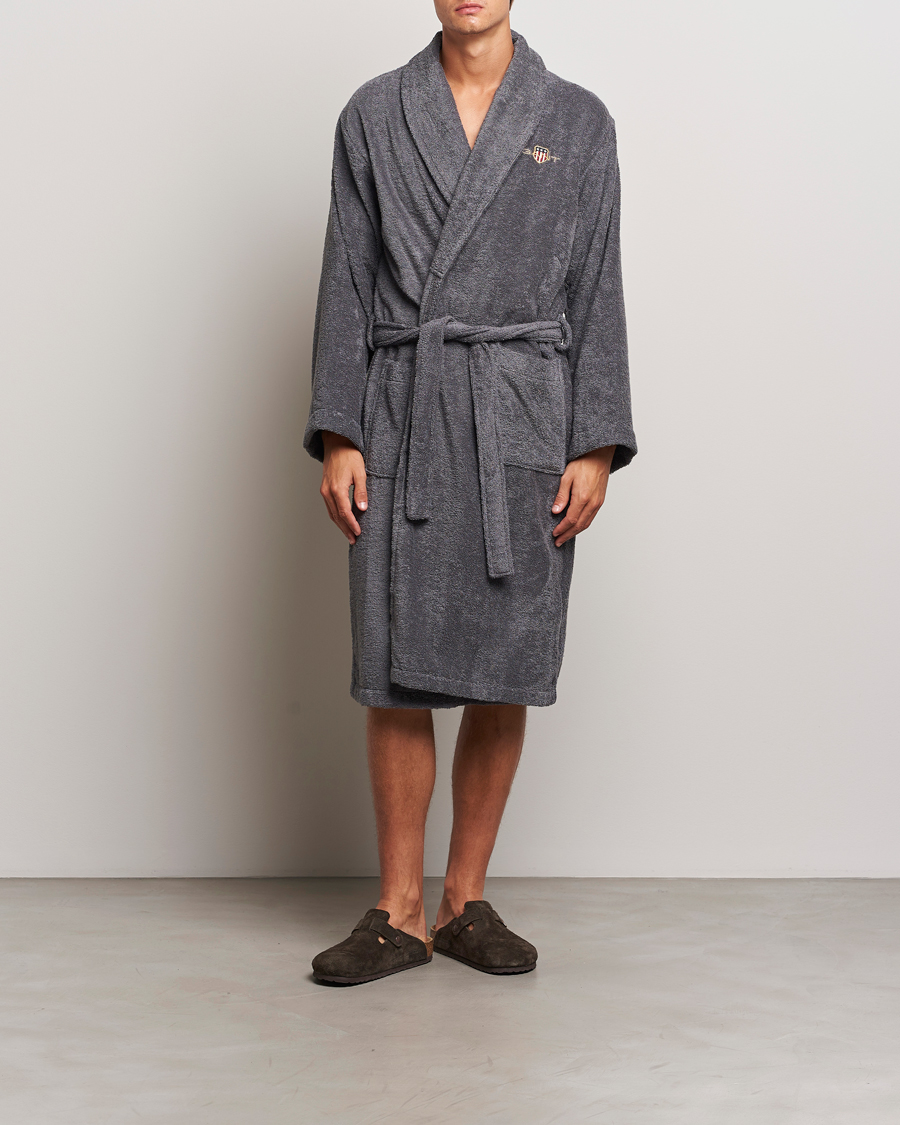 Homme | GANT Archive Shield Terry Robe Anchor Grey | Gant | Archive Shield Terry Robe Anchor Grey
