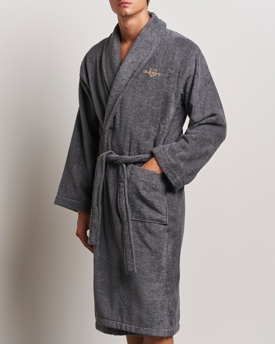 Homme | GANT Archive Shield Terry Robe Anchor Grey | Gant | Archive Shield Terry Robe Anchor Grey