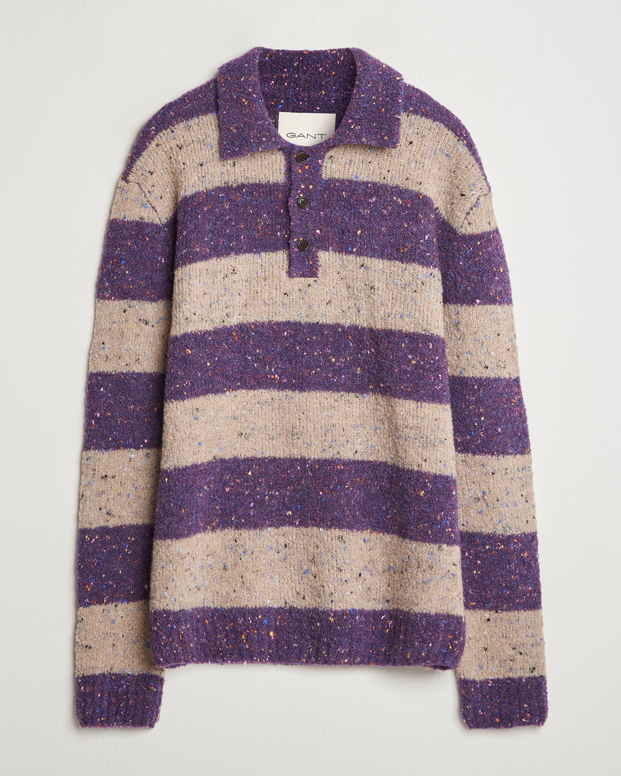 Homme | Pulls Et Tricots | GANT | Barstriped Rugger Deep Plum
