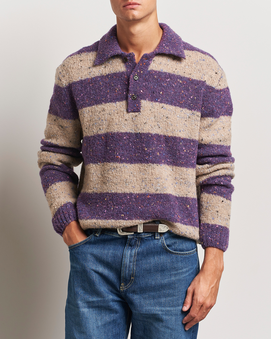 Homme | Pulls Et Tricots | GANT | Barstriped Rugger Deep Plum