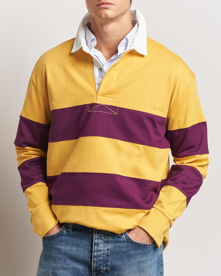 Homme | Pulls Et Tricots | GANT | Block Stripe Heavy Rugger Faded Sunset