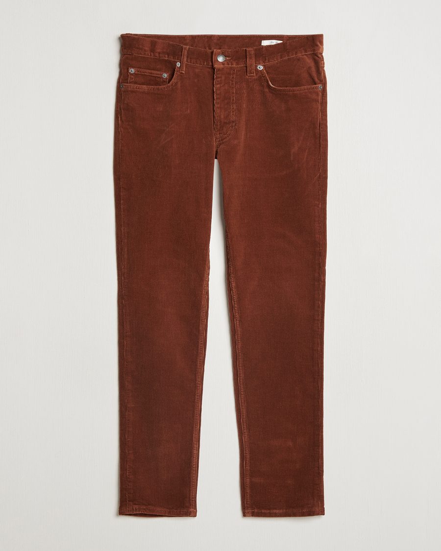 Homme | Pantalons | GANT | Cord 5-Pocket Jeans Chocolate Brown