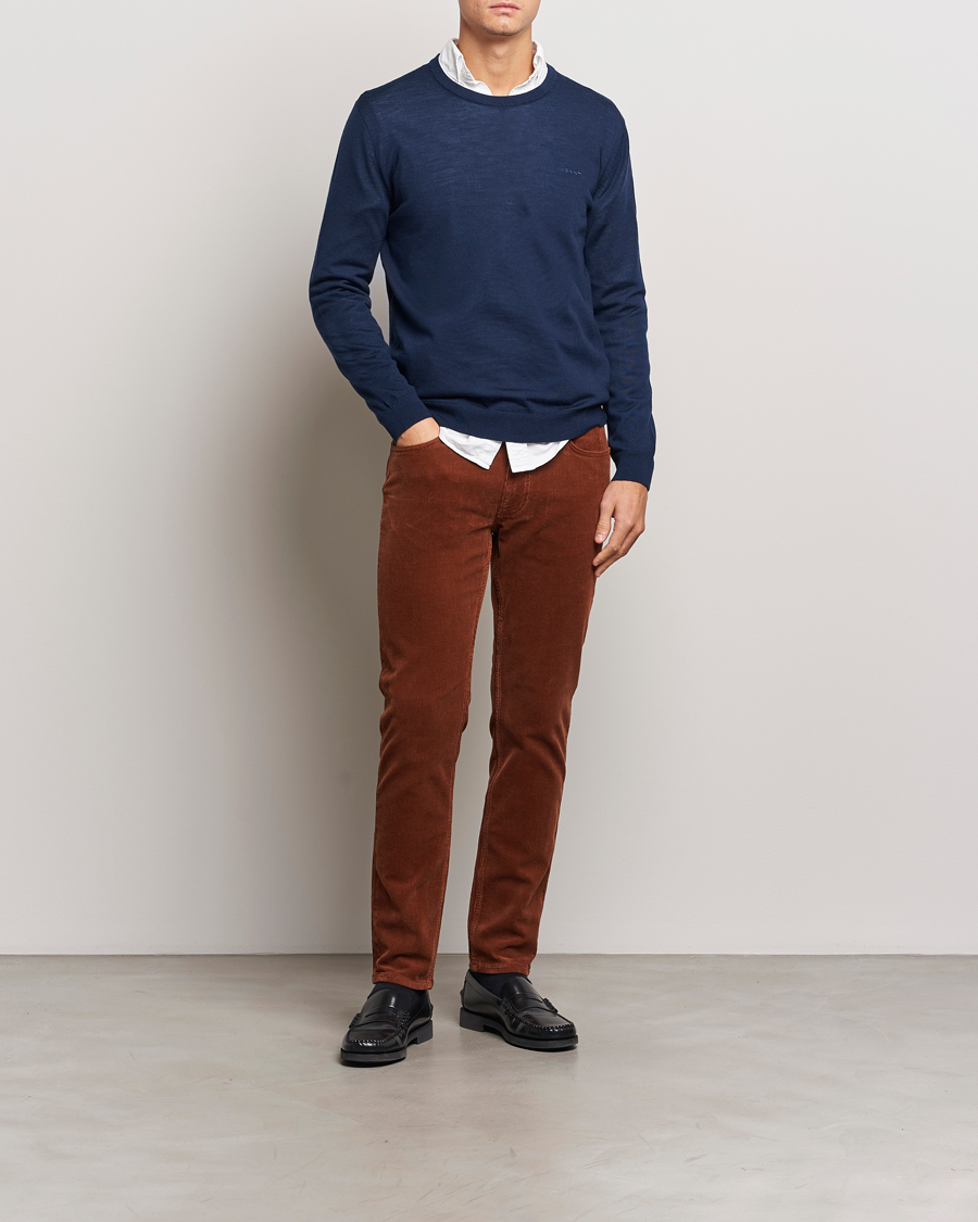 Homme | Pantalons | GANT | Cord 5-Pocket Jeans Chocolate Brown
