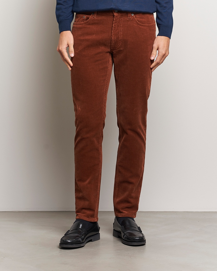 Homme | Pantalons | GANT | Cord 5-Pocket Jeans Chocolate Brown