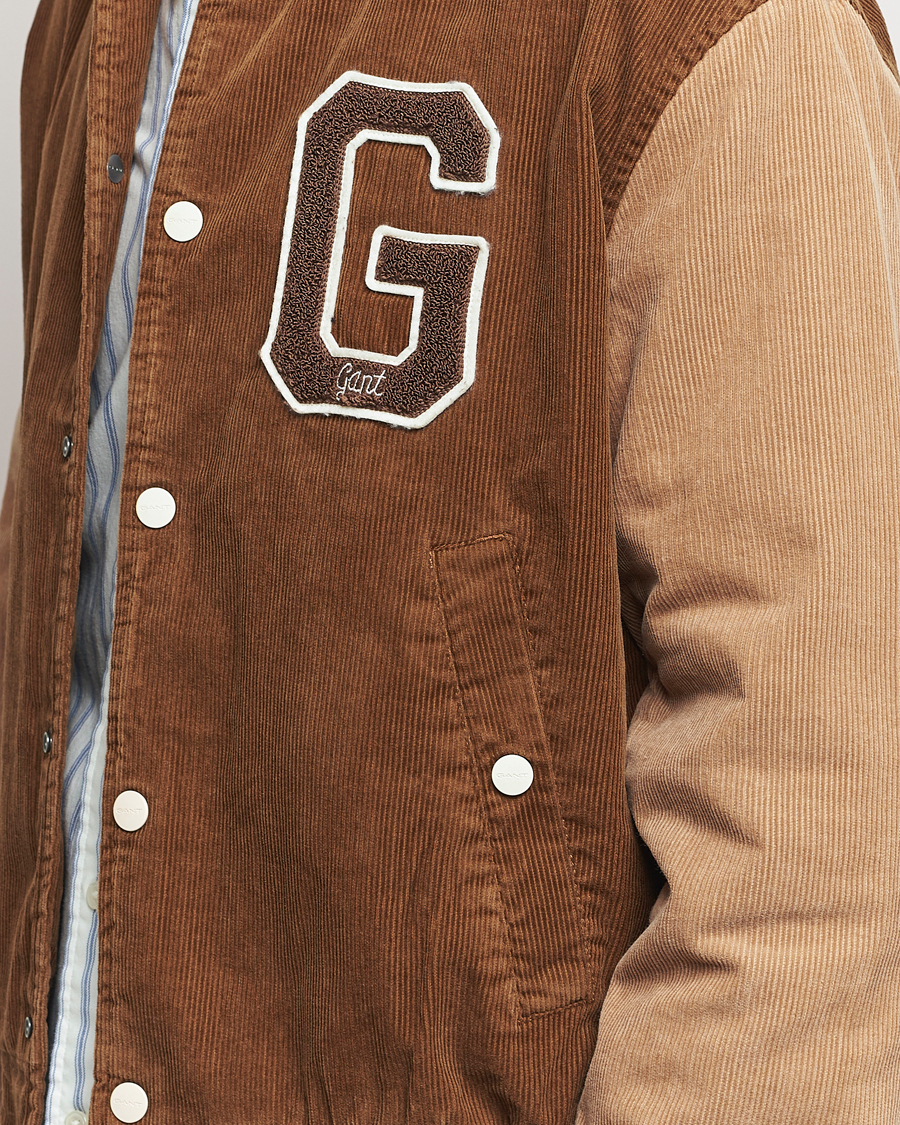 Homme | Manteaux Et Vestes | GANT | Cord Varsity Jacket Cacao Brown