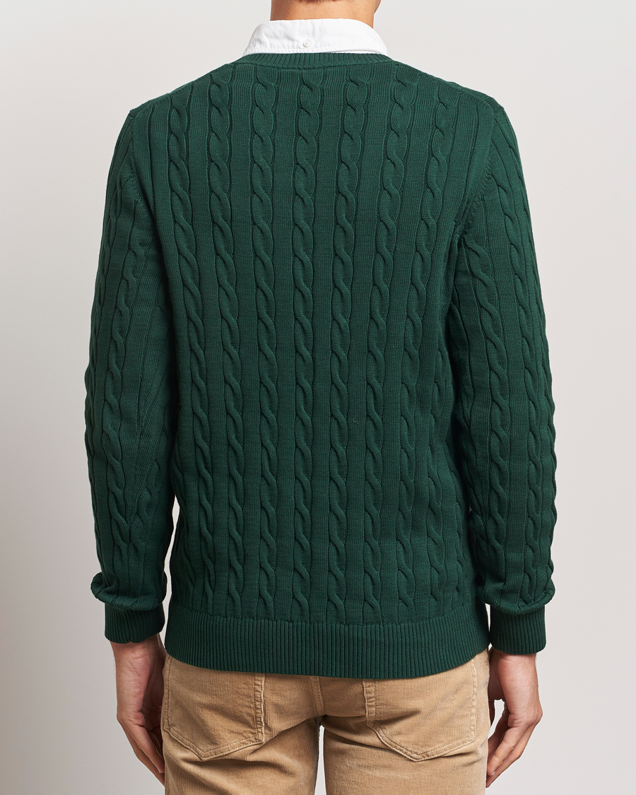 Homme | Pulls Et Tricots | GANT | Cotton Cable Crew Neck Tartan Green