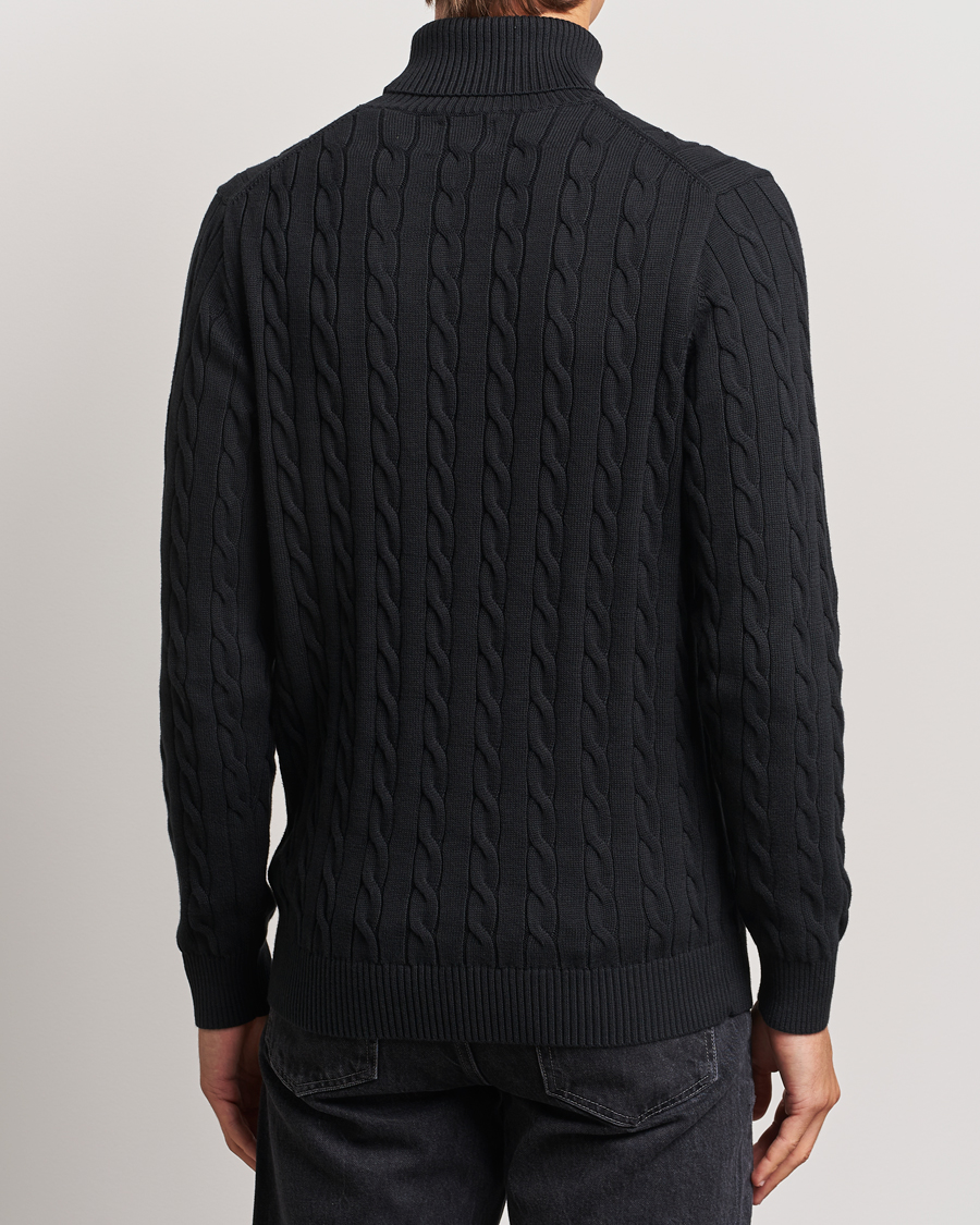 Homme | Pulls Et Tricots | GANT | Cotton Cable Turtle Neck Black