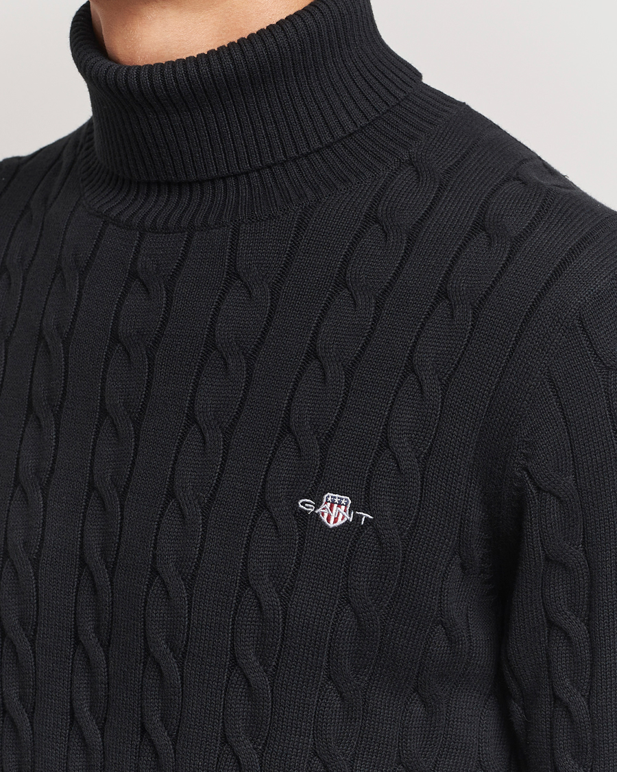 Homme | Pulls Et Tricots | GANT | Cotton Cable Turtle Neck Black