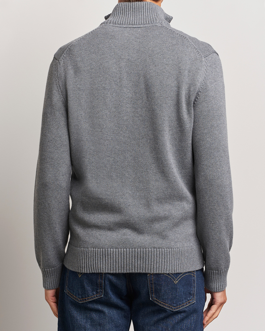 Homme | Pulls Et Tricots | GANT | Casual Cotton Half Zip Dark Grey Melange