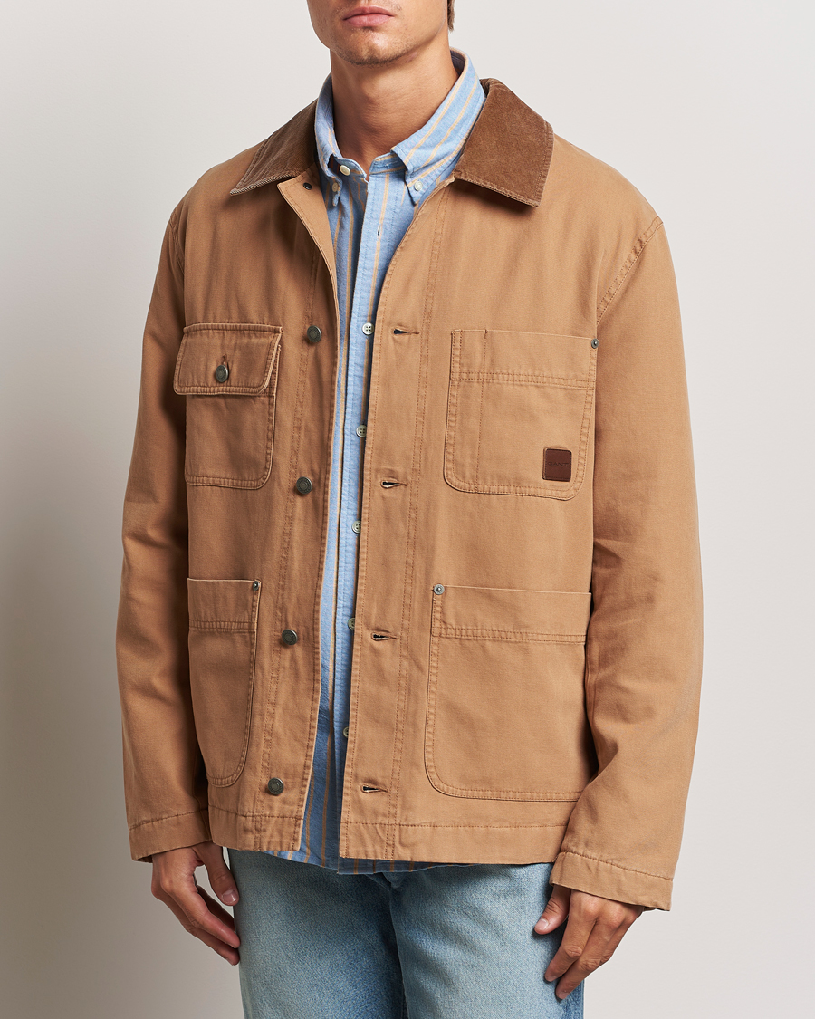 Homme | Manteaux Et Vestes | Gant | Cotton Work Jacket Roasted Walnut