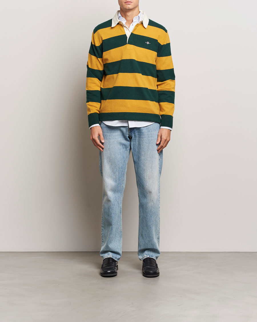 Homme | Pulls Et Tricots | GANT | Extra Fine Lambswool Striped Rugger Tartan Green