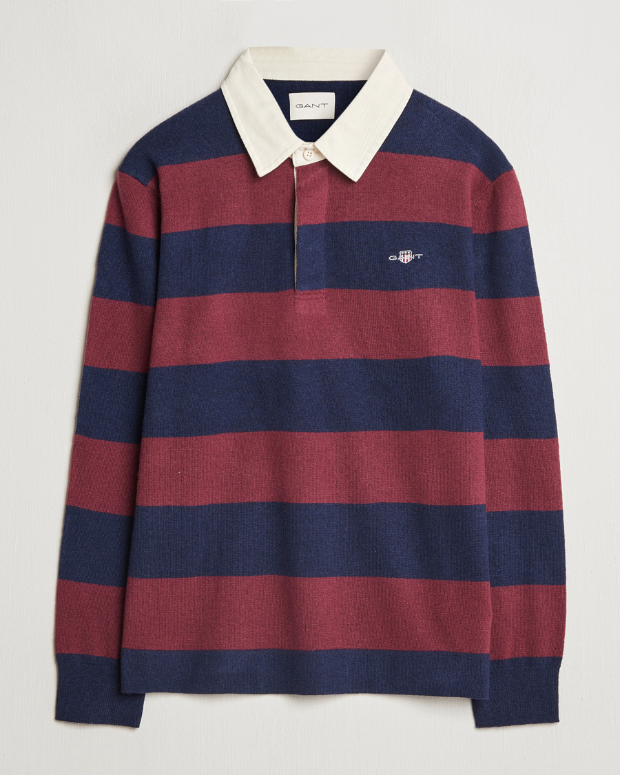 Homme | Pulls Et Tricots | GANT | Extra Fine Lambswool Striped Rugger Marine