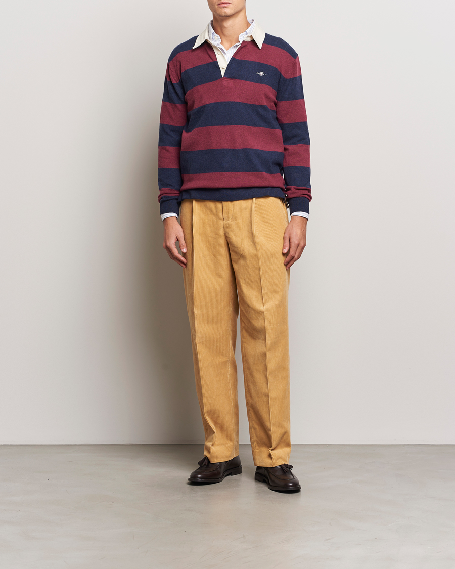 Homme | Pulls Et Tricots | GANT | Extra Fine Lambswool Striped Rugger Marine
