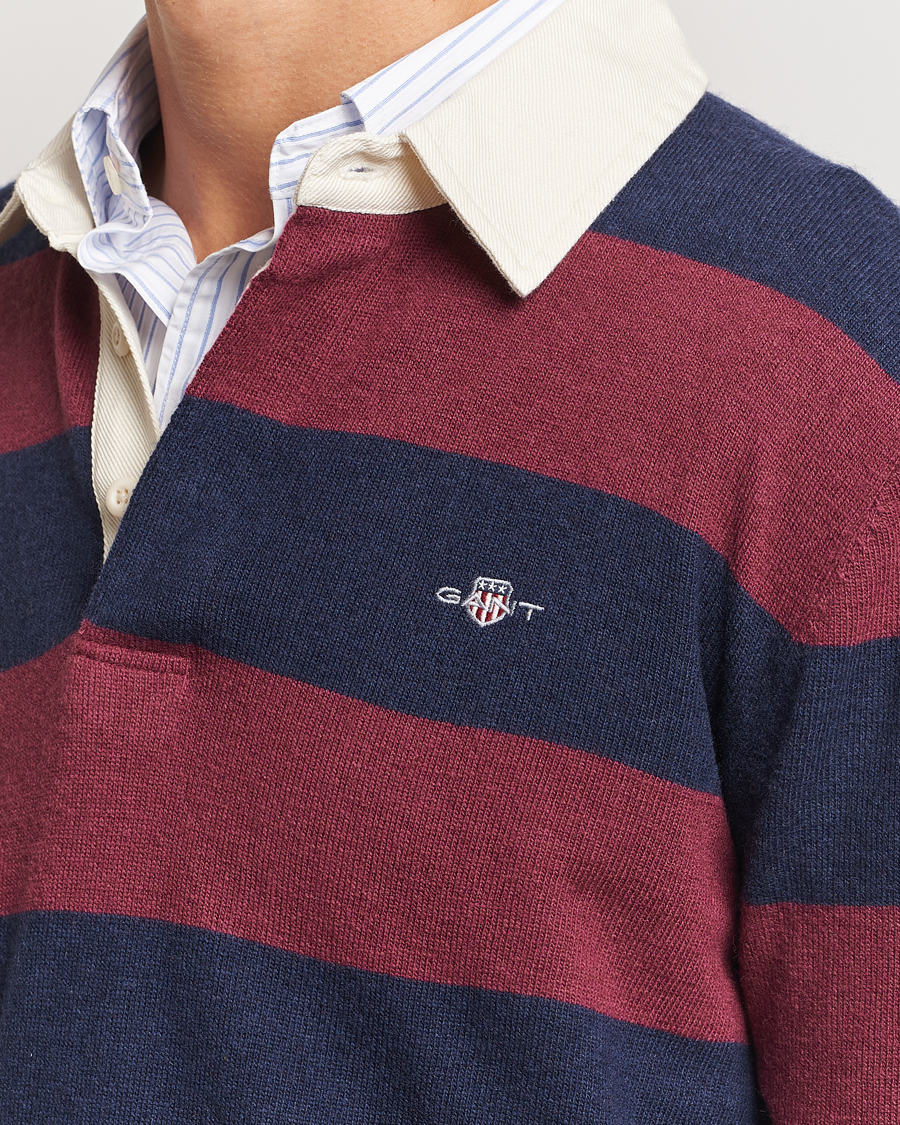 Homme | Pulls Et Tricots | GANT | Extra Fine Lambswool Striped Rugger Marine