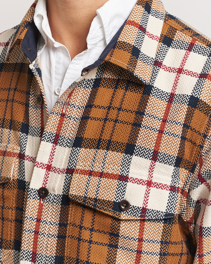 Homme | Chemises | GANT | Herringbone Checked Overshirt Warm Earth