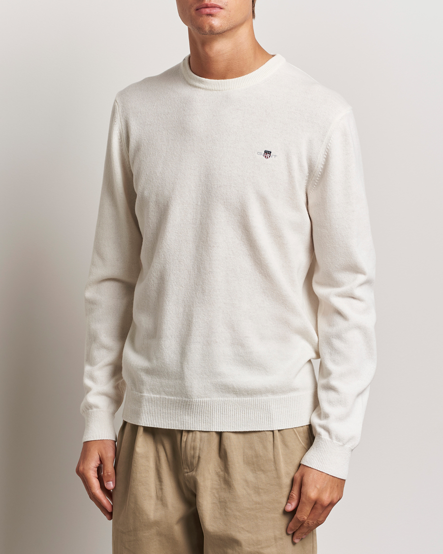 Homme | Pulls Et Tricots | GANT | Lambswool Crew Neck Pullover Cream